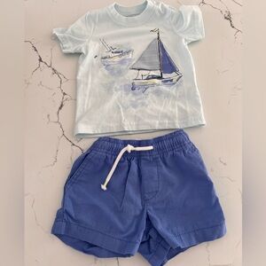 Carter’s Matching Seagull Tee and Pull On Shorts